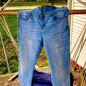 Size 15 high rise blue skinny jeans